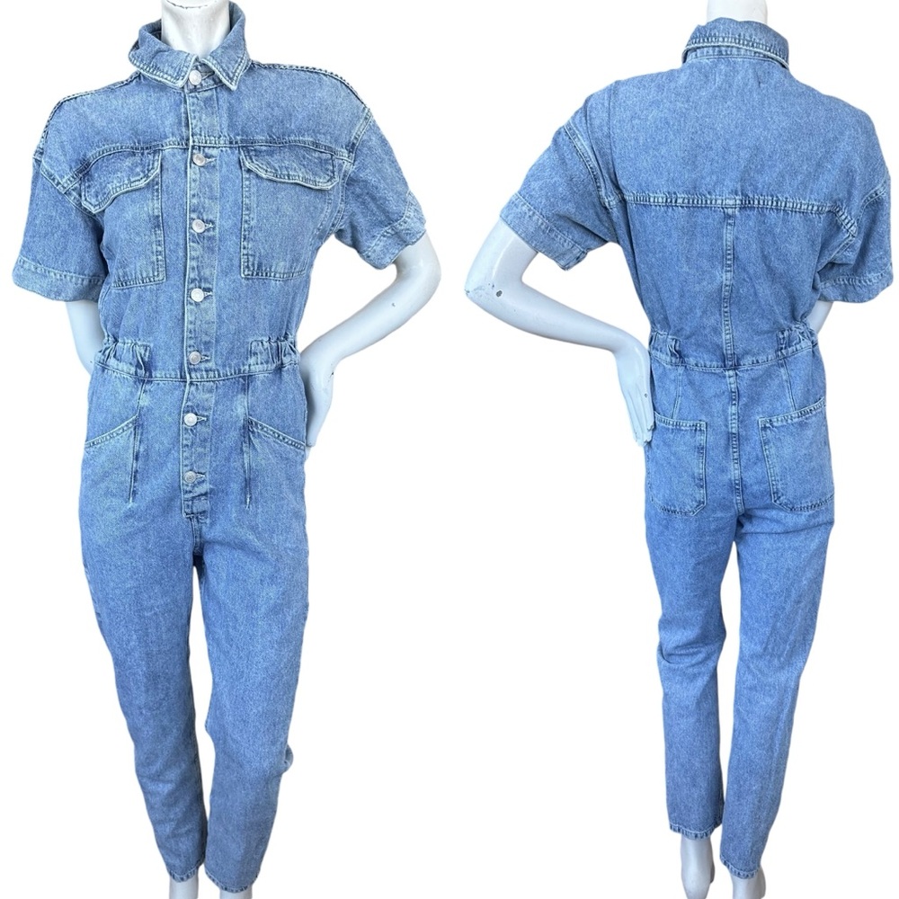 We The Free People Marci Light Wash Utility Coverall Jumpsuit XS
